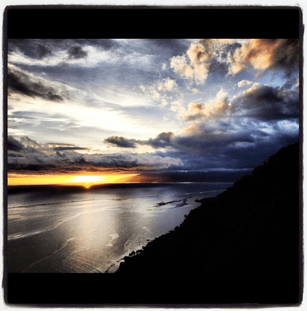 Kelly Slater's Sunset Instagram Picture in Tahiti