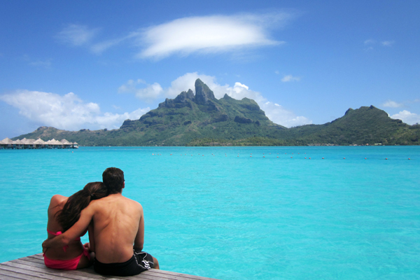 Our clients, Dan and Valentina, in Bora Bora for their honeymoon.